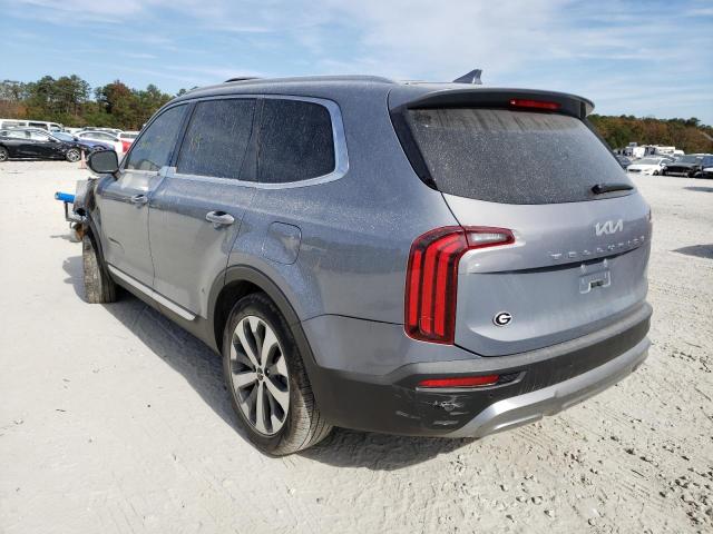 5XYP34HC9NG277422 - 2022 KIA TELLURIDE GRAY photo 3