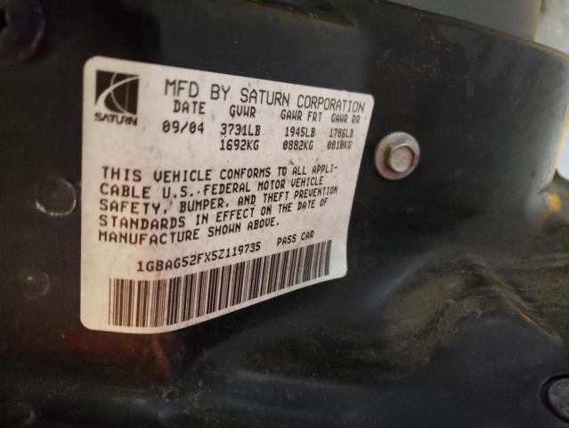 1G8AG52FX5Z119735 - 2005 SATURN ION LEVEL 黑色 照片 12