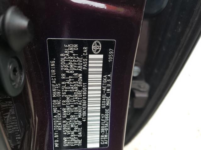 4T1BK1EB6FU185011 - 2015 TOYOTA AVALON XLE PURPLE photo 10