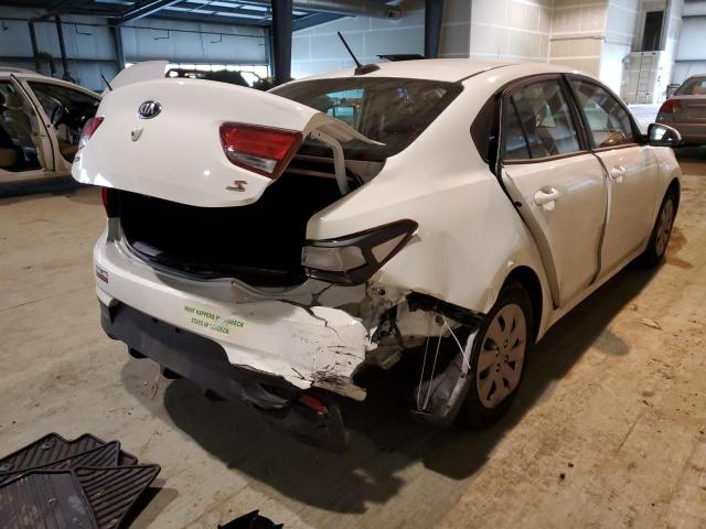 3KPA24AB7KE212037 - 2019 KIA RIO S WHITE photo 4