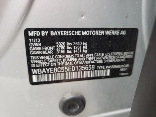 WBAYE8C55ED135658 - 2014 BMW 750LI SILVER photo 13