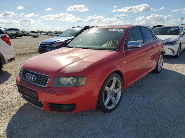 WAUPL68E74A284569 - 2004 AUDI S4 RED photo 2