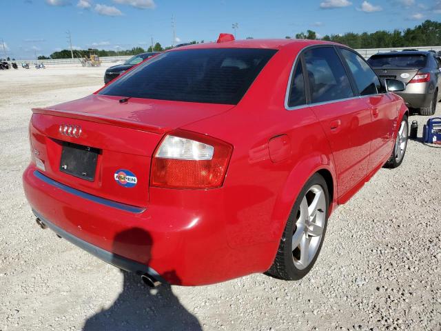 WAUPL68E74A284569 - 2004 AUDI S4 RED photo 4