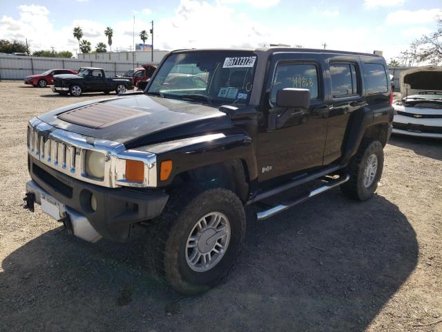 5GTEN13E988120499 - 2008 HUMMER H3 BLACK photo 2