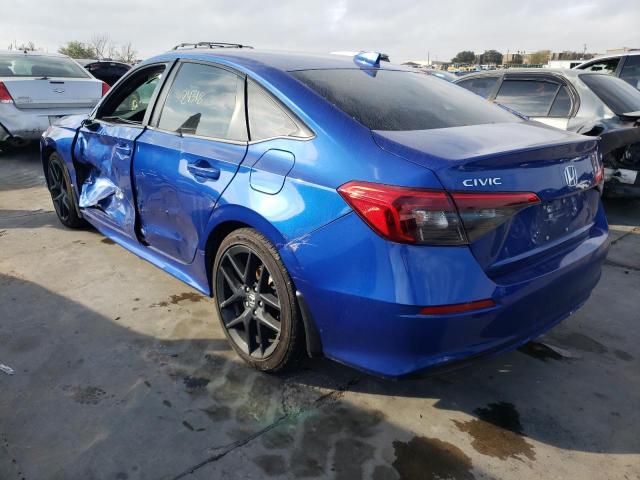 2HGFE2F5XNH558100 - 2022 HONDA CIVIC SPOR 蓝色 照片 2