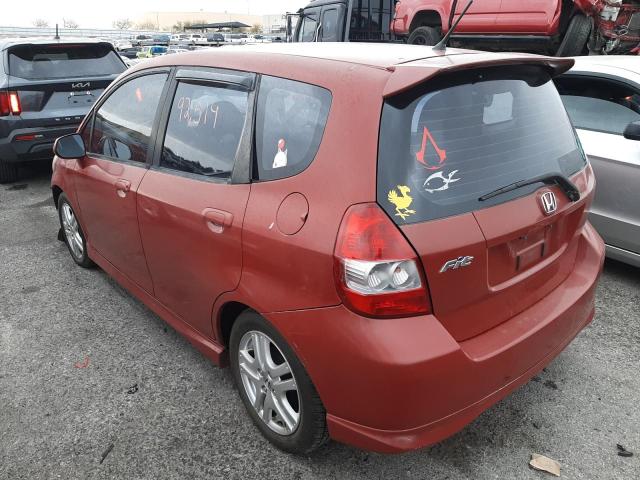 JHMGD38687S013931 - 2007 HONDA FIT S RED photo 3