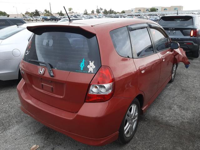 JHMGD38687S013931 - 2007 HONDA FIT S RED photo 4