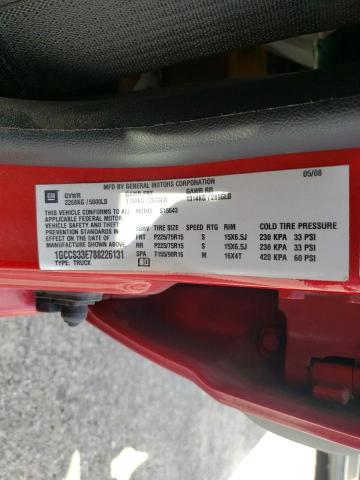 1GCCS33E788226131 - 2008 CHEVROLET COLORADO L RED photo 10