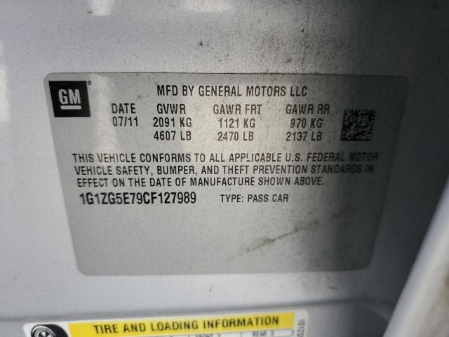 1G1ZG5E79CF127989 - 2012 CHEVROLET MALIBU LTZ 银色 照片 10