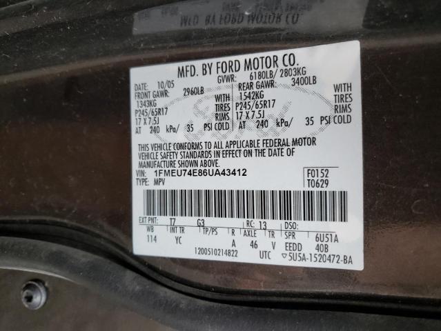 1FMEU74E86UA43412 - 2006 FORD EXPLORER E TWO TONE photo 13