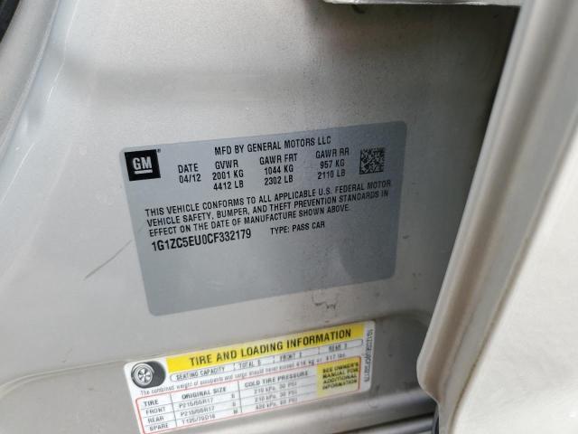 1G1ZC5EU0CF332179 - 2012 CHEVROLET MALIBU 1LT 奶油色 照片 10