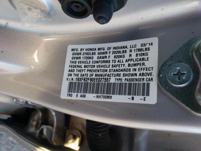 19XFB2F90EE027557 - 2014 HONDA CIVIC EXL Gümüş foto 10