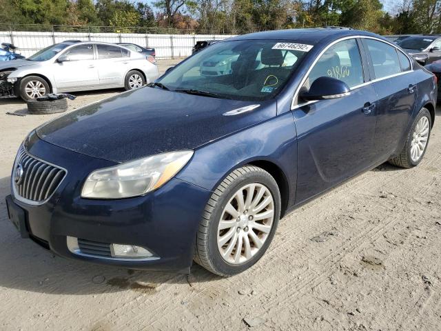 2G4GR5EK0C9135917 - 2012 BUICK REGAL BLUE photo 2