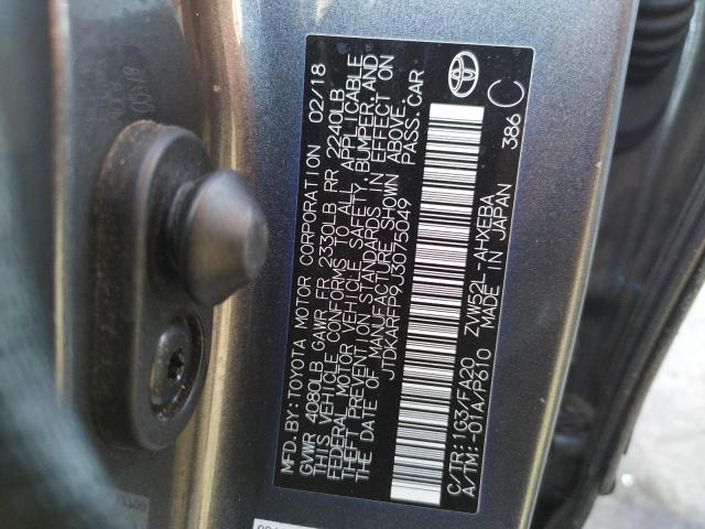 JTDKARFP9J3075049 - 2018 TOYOTA PRIUS PRIM Graphit Foto 10