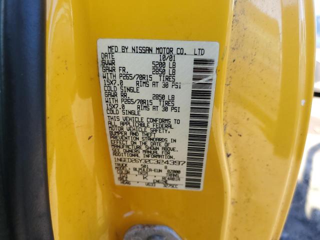 1N6ED26Y32C324397 - 2002 NISSAN FRONTIER K YELLOW photo 10