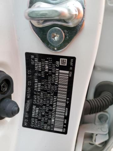 JHMFC1F71KX007592 - 2019 HONDA CIVIC EXL 白色 照片 10