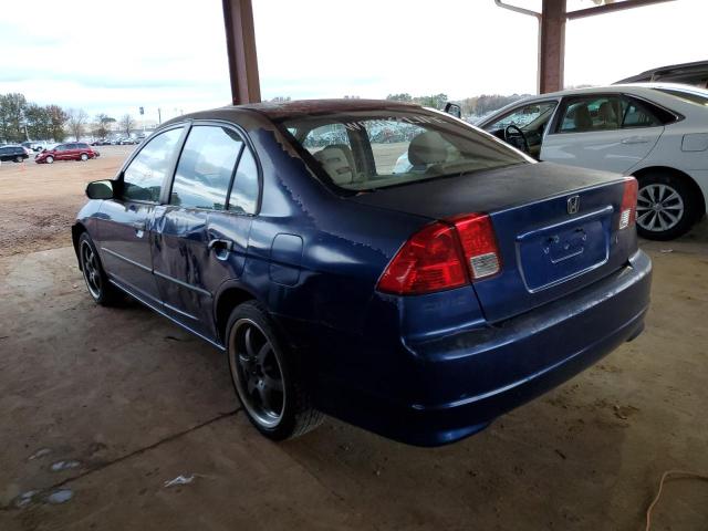 2HGES16325H511169 - 2005 HONDA CIVIC DX V BLUE photo 3