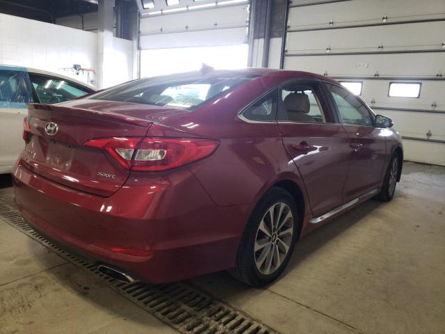 5NPE34AF8FH031578 - 2015 HYUNDAI SONATA SPO RED photo 4