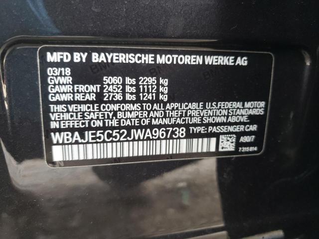 WBAJE5C52JWA96738 - 2018 BMW 540 I BLACK photo 10