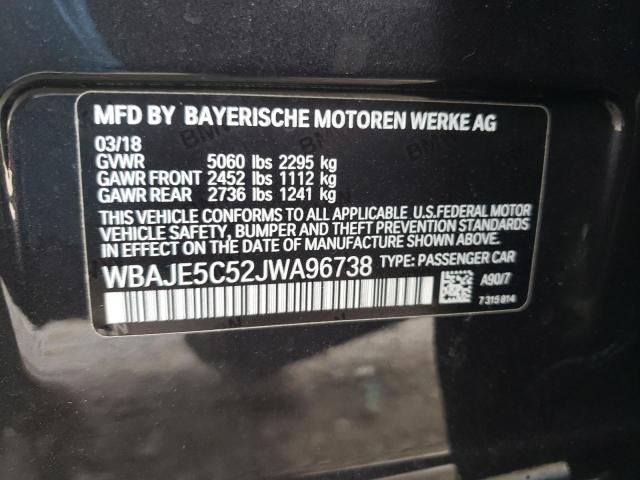 WBAJE5C52JWA96738 - 2018 BMW 540 I Սև լուսանկար 10