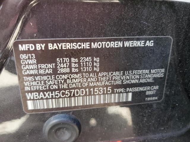 WBAXH5C57DD115315 - 2013 BMW 528 XI GRAY photo 10