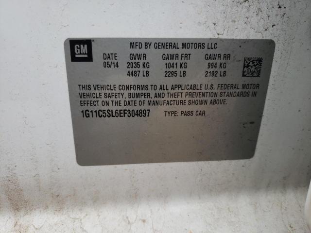 1G11C5SL6EF304897 - 2014 CHEVROLET MALIBU 1LT 白色 照片 10