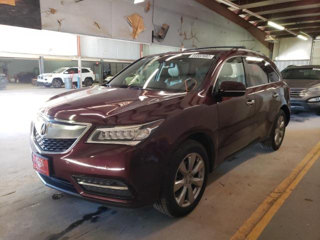 5FRYD4H84EB046964 - 2014 ACURA MDX ADVANC BURGUNDY photo 2