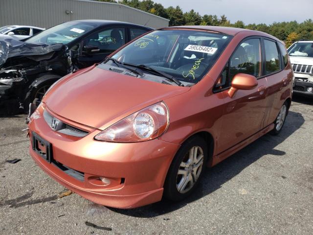 JHMGD38677S001978 - 2007 HONDA FIT S ORANGE photo 2