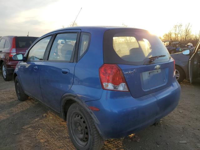 KL1TD66628B257538 - 2008 CHEVROLET AVEO BASE BLUE photo 3