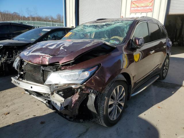 5FRYD4H47EB002731 - 2014 ACURA MDX TECHNO BURGUNDY photo 2