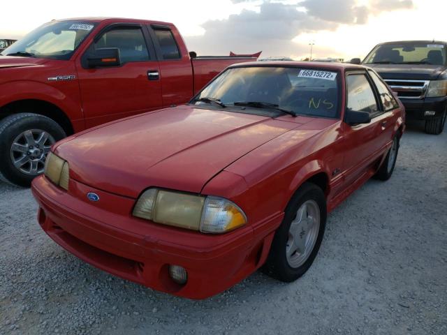 1FACP42EXMF159593 - 1991 FORD MUSTANG GT RED photo 2