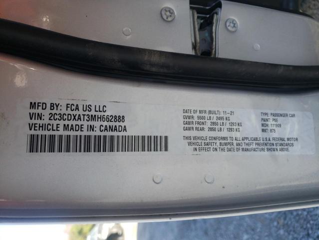 2C3CDXAT3MH662888 - 2021 DODGE CHARGER PO SILVER photo 10