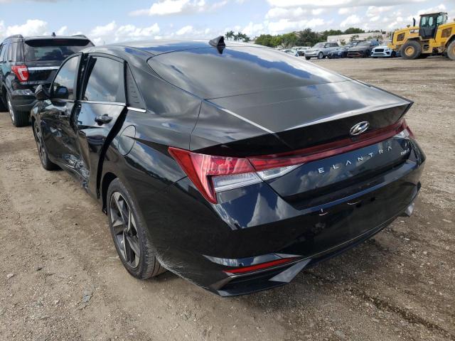 5NPLP4AG6MH026011 - 2021 HYUNDAI ELANTRA LI BLACK photo 3