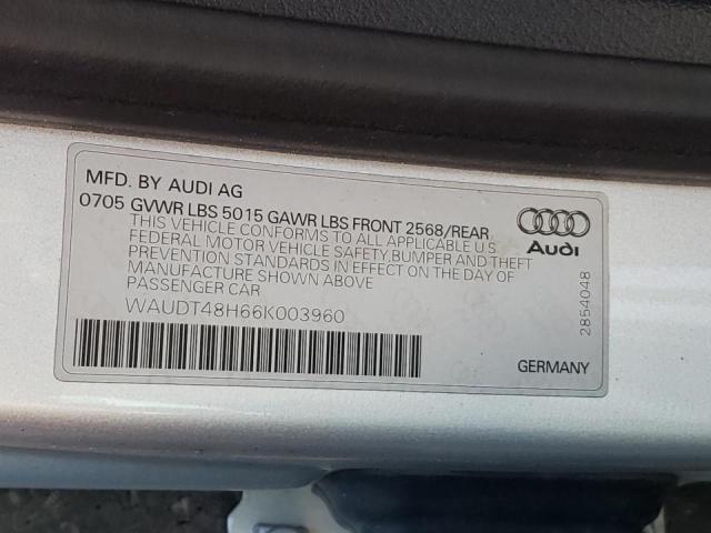 WAUDT48H66K003960 - 2006 AUDI A4 QUATTRO SILVER photo 10