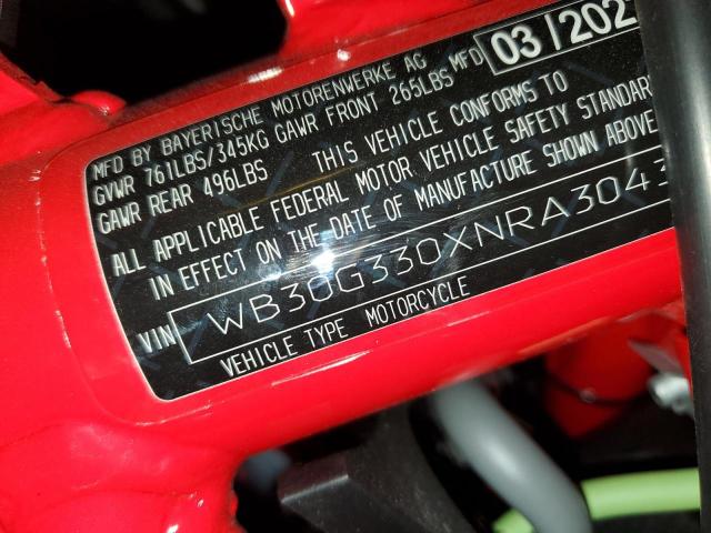 WB30G330XNRA30433 - 2022 BMW G310 GS BLUE photo 10