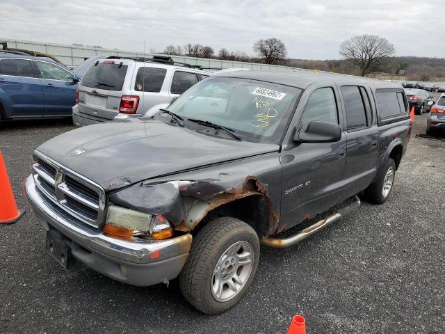 1B7HG48N52S605533 - 2002 DODGE DAKOTA QUA GRAY photo 2