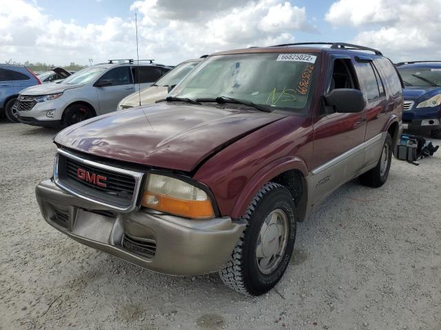 1GKCS13W712168404 - 2001 GMC JIMMY BURGUNDY photo 2