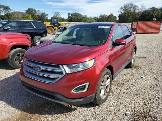 2FMTK3J94FBB34860 - 2015 FORD EDGE SEL RED photo 2