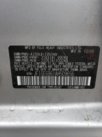 JF1GE6B61AH509656 - 2010 SUBARU IMPREZA 2. SILVER photo 10