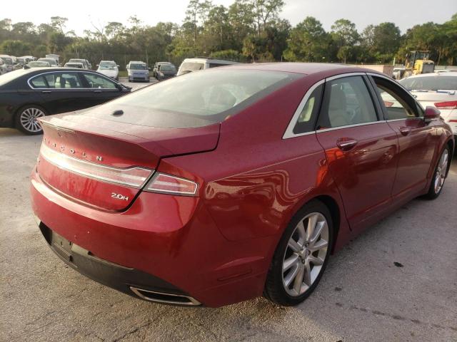 3LN6L2LU8GR621195 - 2016 LINCOLN MKZ HYBRID BURGUNDY photo 4