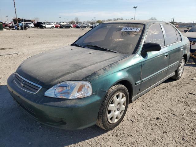 2HGEJ6615XH529327 - 1999 HONDA CIVIC BASE TEAL photo 2