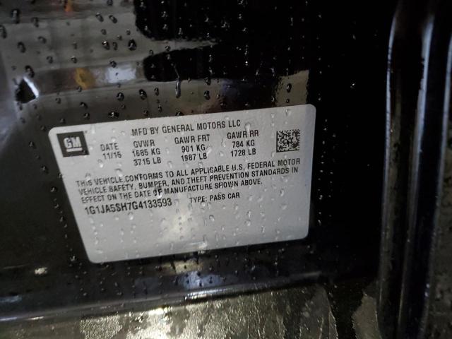 1G1JA5SH7G4133593 - 2016 CHEVROLET SONIC LS BLACK photo 10