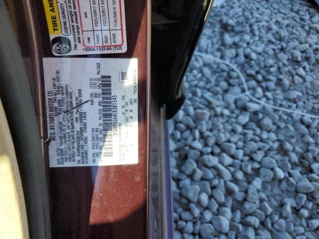 3FAHP0JA4CR381545 - 2012 FORD FUSION SEL BURGUNDY photo 10