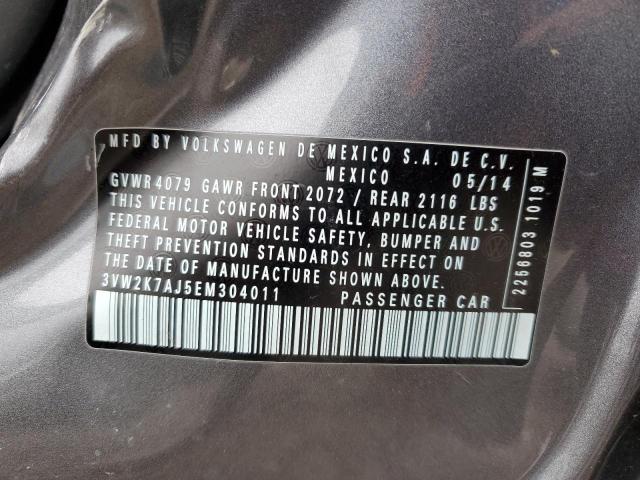3VW2K7AJ5EM304011 - 2014 VOLKSWAGEN JETTA BASE GRAY photo 13