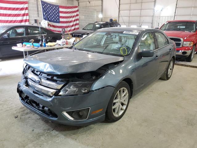 3FAHP0JA8CR179355 - 2012 FORD FUSION SEL BLUE photo 2