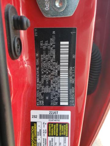 5TFUW5F1XBX185780 - 2011 TOYOTA TUNDRA DOU RED photo 10