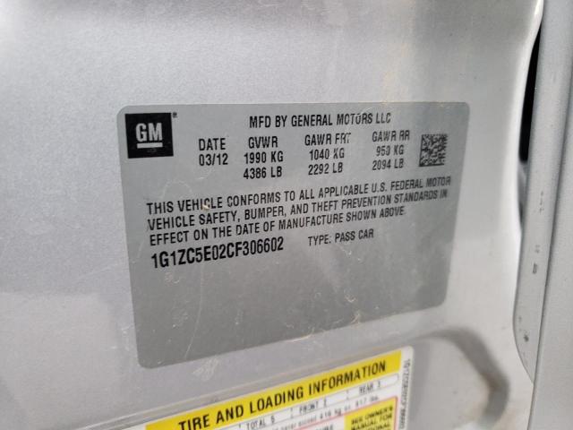 1G1ZC5E02CF306602 - 2012 CHEVROLET MALIBU 1LT 灰色 照片 10