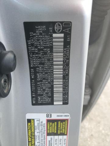 2T1BU4EE8AC397960 - 2010 TOYOTA COROLLA SILVER photo 10