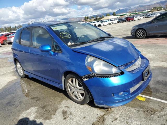 JHMGD38677S019526 - 2007 HONDA FIT S BLUE photo 1