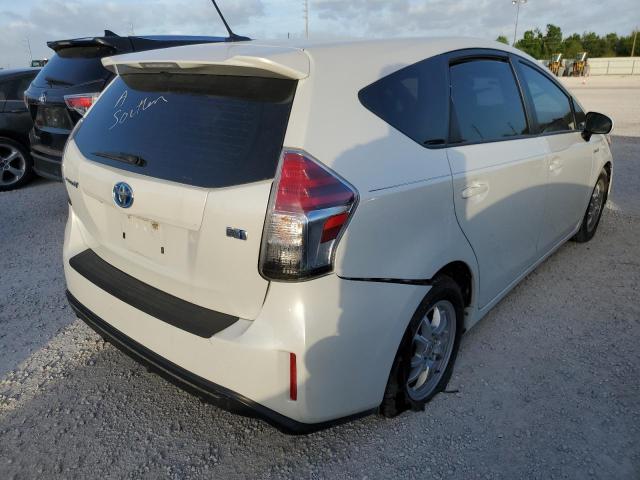 JTDZN3EU1FJ030908 - 2015 TOYOTA PRIUS V WHITE photo 4